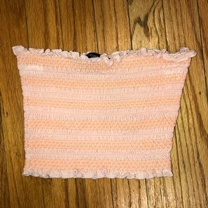 light pink tube crop top